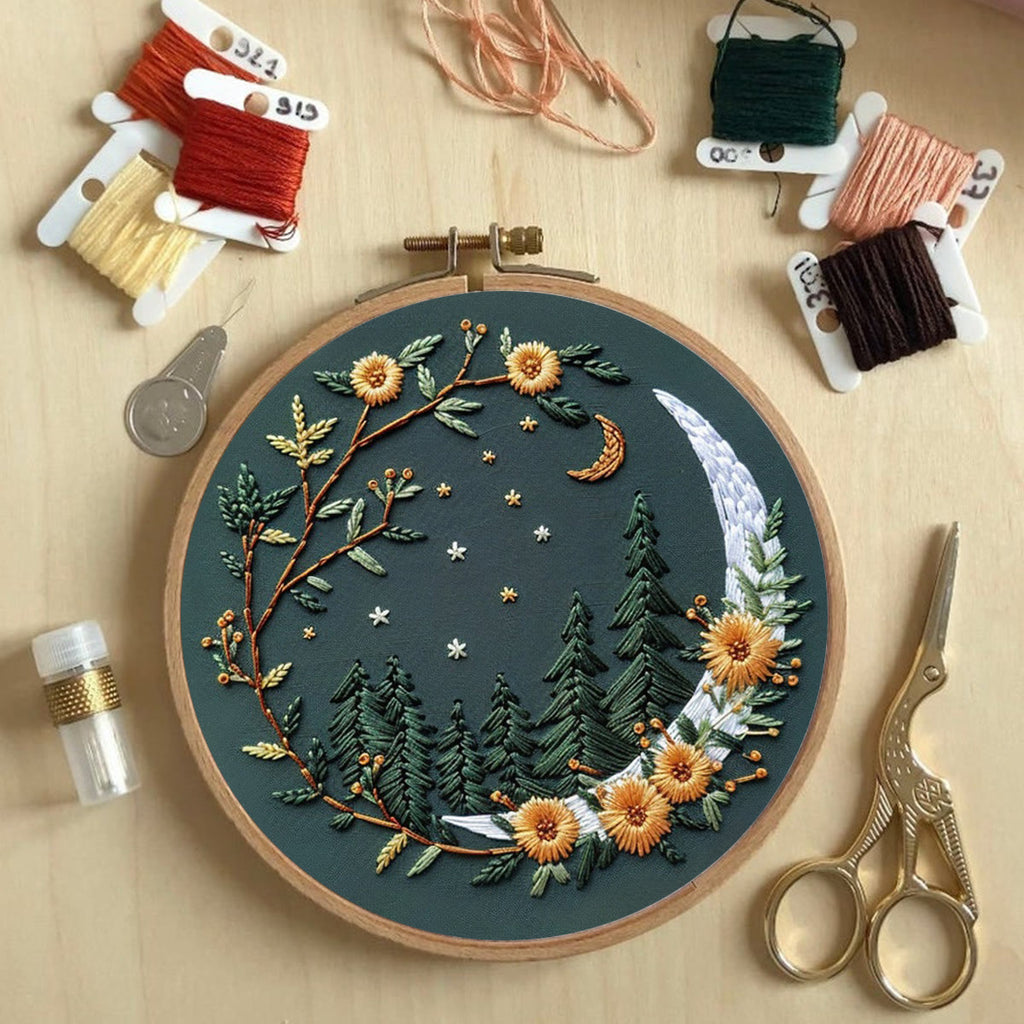 Rubbyoo Embroidery Kit - Moonlit Meadow | DIY Craft Kits For Craft Lover - image 3