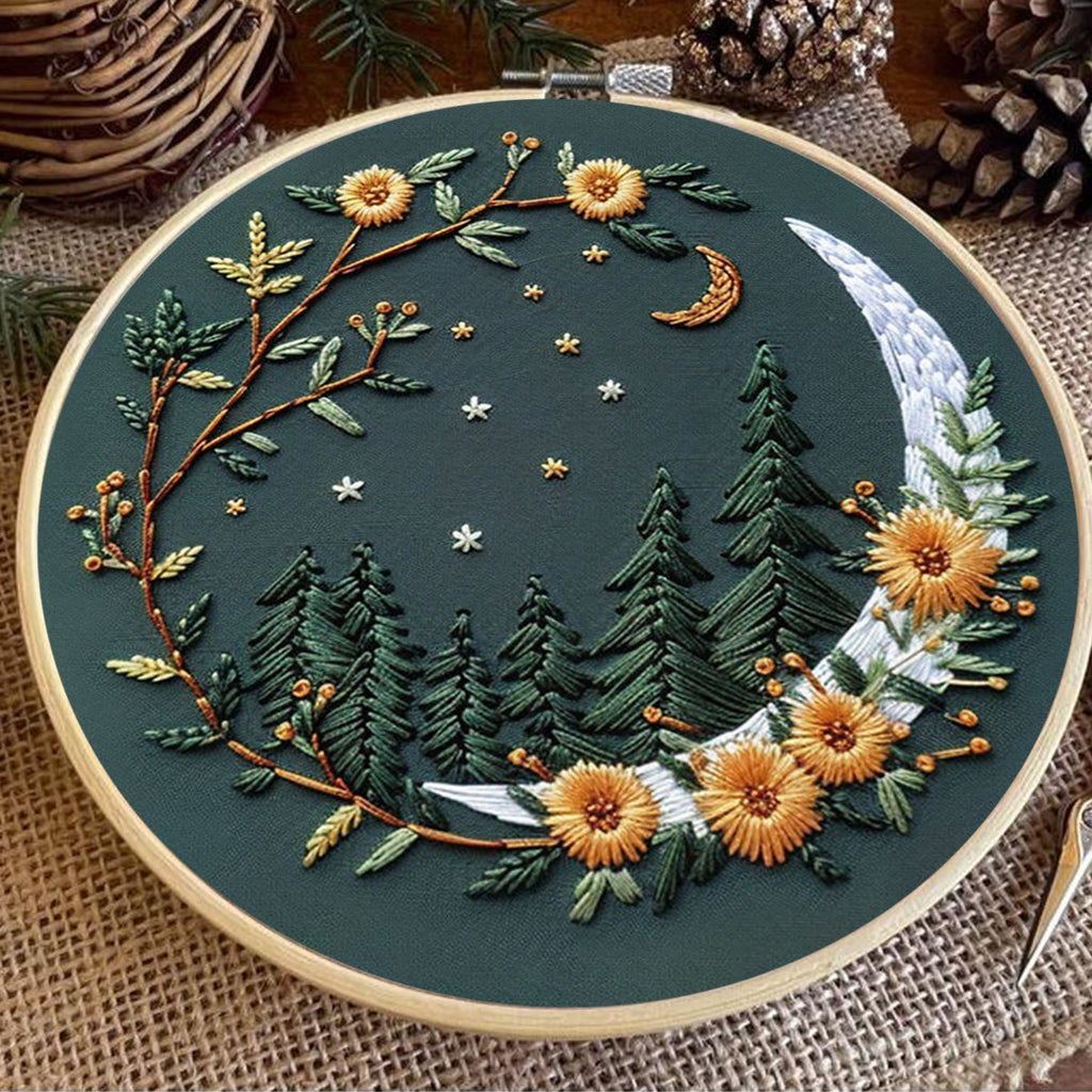 Rubbyoo Embroidery Kit - Moonlit Meadow | DIY Craft Kits For Craft Lover - image 4