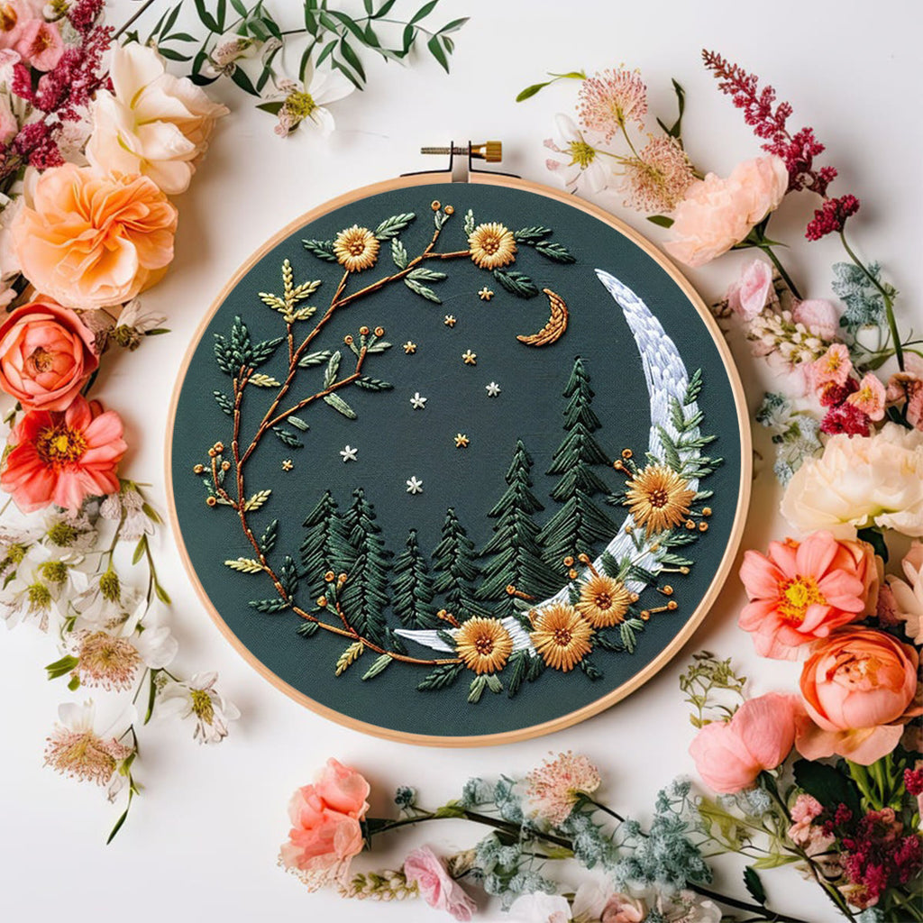 Rubbyoo Embroidery Kit - Moonlit Meadow | DIY Craft Kits For Craft Lover - image 7