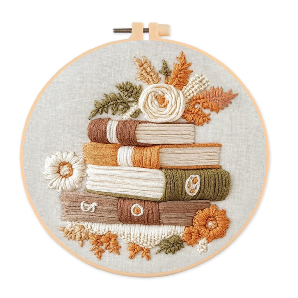 Rubbyoo Embroidery Kit - Autumn Pages | Hand Stitch Cozy Crafts - 20*20cm - image 0