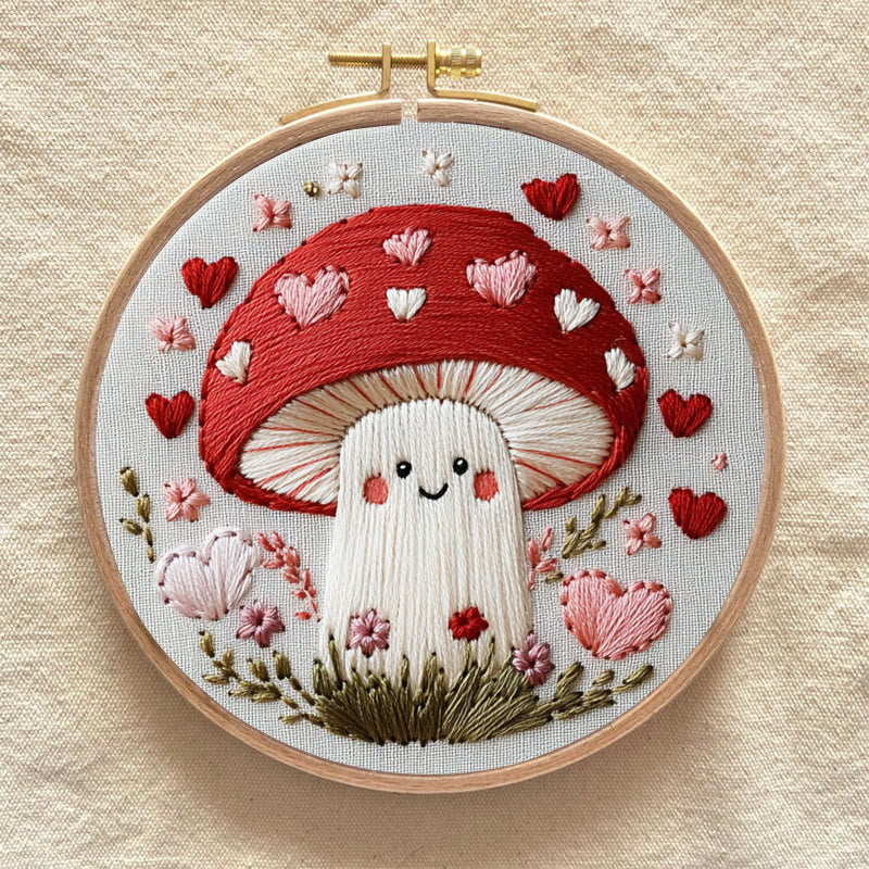 Rubbyoo Embroidery Kit -Heartfelt Mushroom | Hand Stitch For Craft Lover - image 8