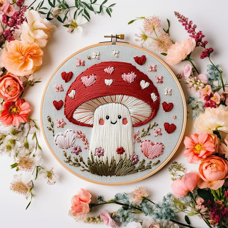 Rubbyoo Embroidery Kit -Heartfelt Mushroom | Hand Stitch For Craft Lover - image 4