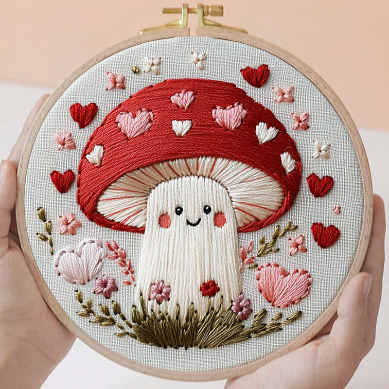 Rubbyoo Embroidery Kit -Heartfelt Mushroom | Hand Stitch For Craft Lover - image 3