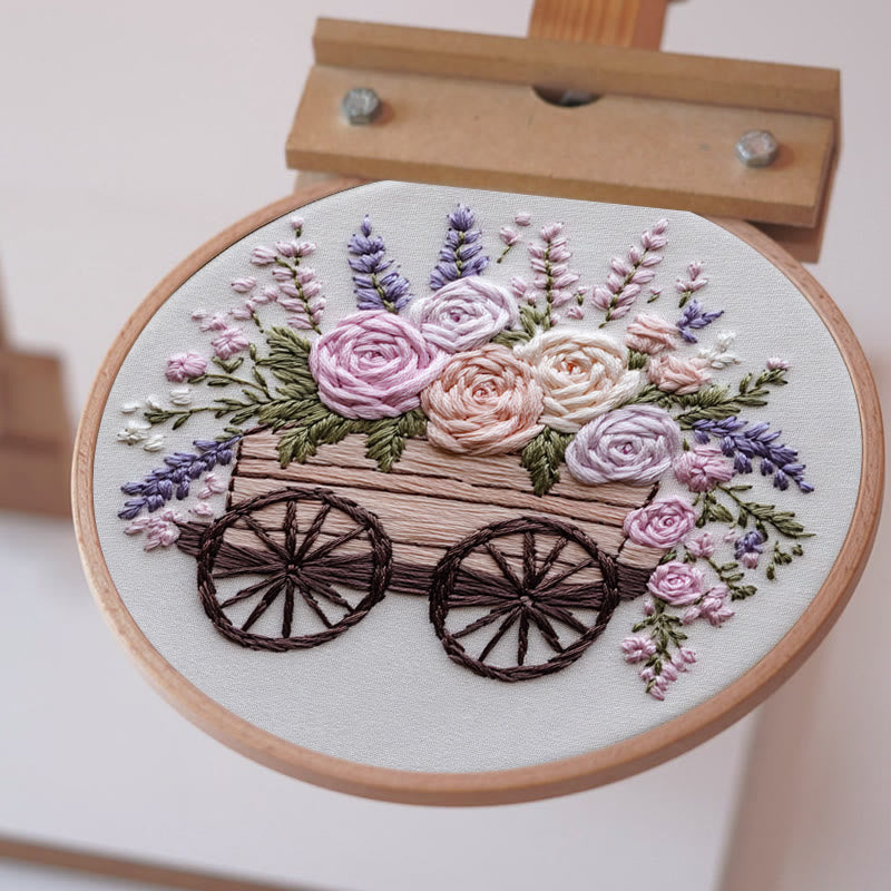 Rubbyoo Embroidery Kit -Floral Wagon | DIY Craft Kits Cozy Crafts - image 5