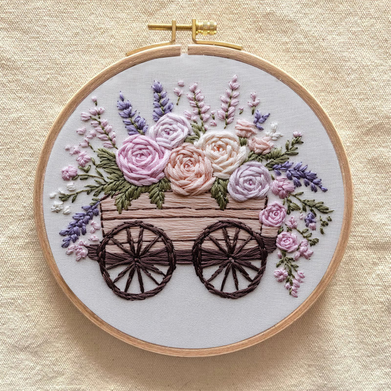 Rubbyoo Embroidery Kit -Floral Wagon | DIY Craft Kits Cozy Crafts - image 8