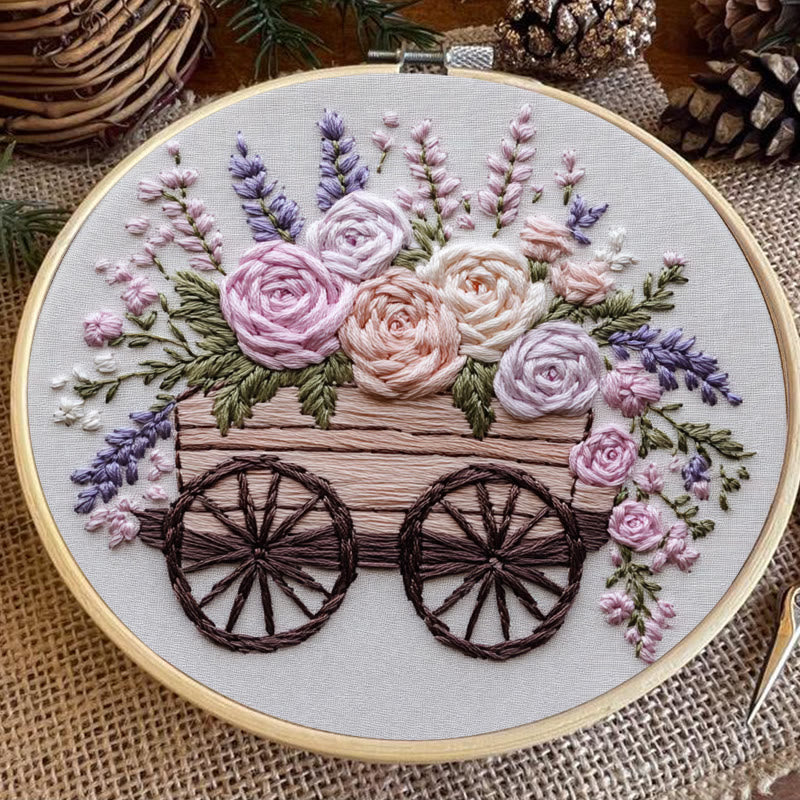 Rubbyoo Embroidery Kit -Floral Wagon | DIY Craft Kits Cozy Crafts - image 6