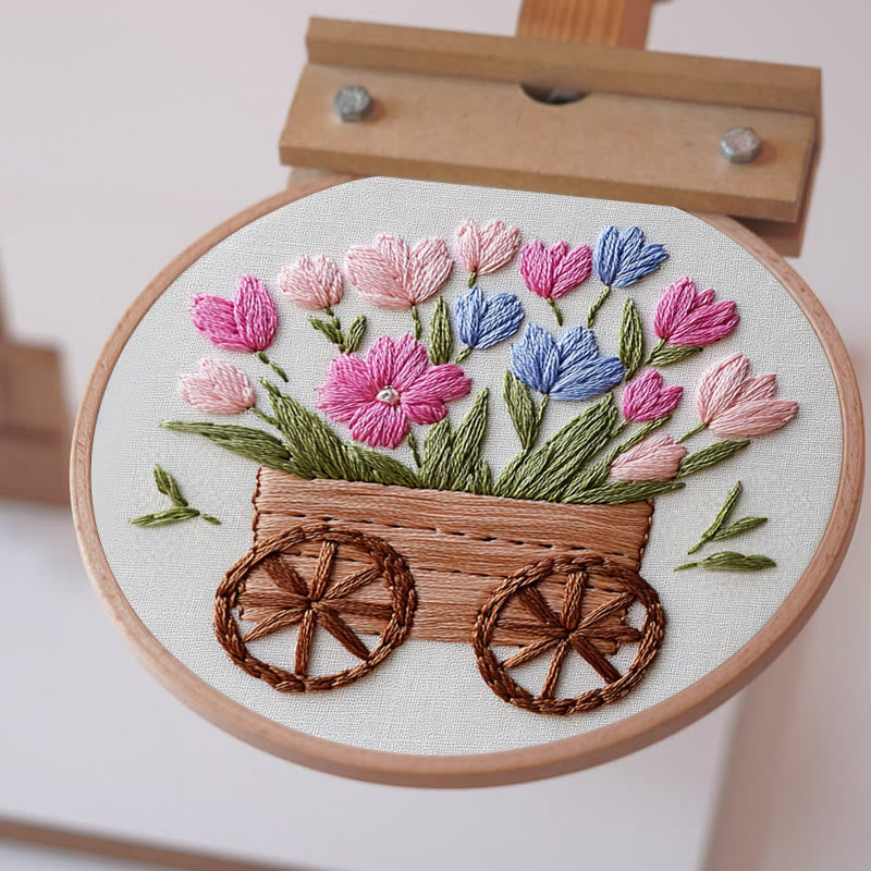 Rubbyoo Embroidery Kit -Spring Cart | For Craft Lover  Cozy Crafts - image 2