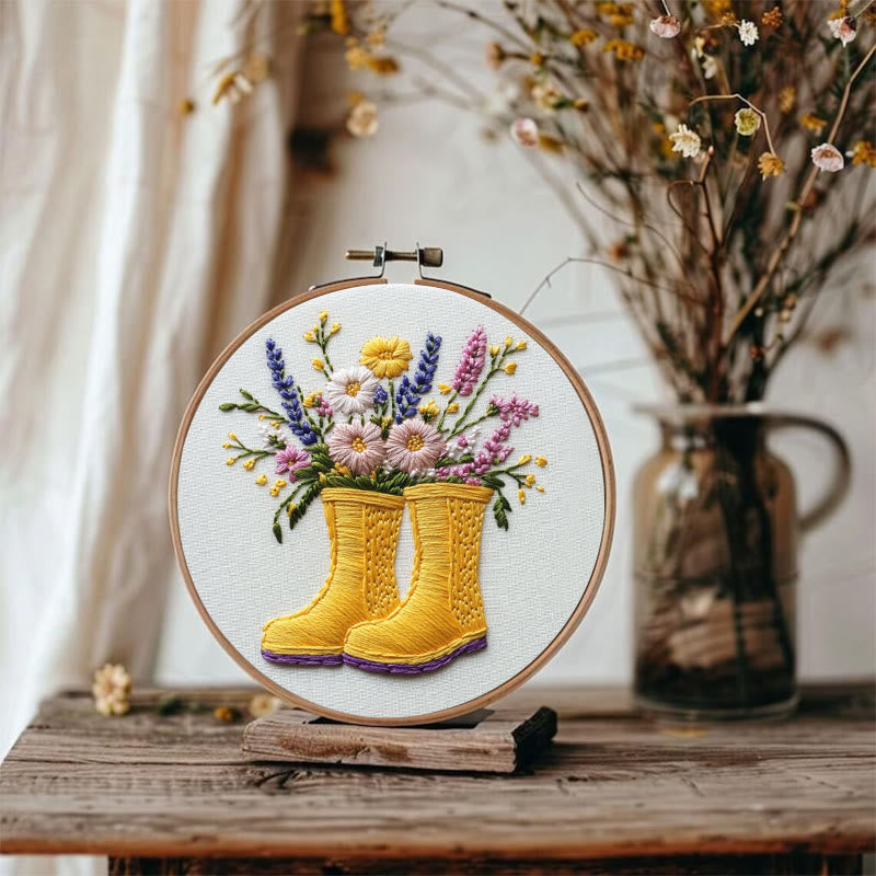 Rubbyoo Embroidery Kit - Boots of Bloom | For Craft Lover  DIY Craft Kits - image 2