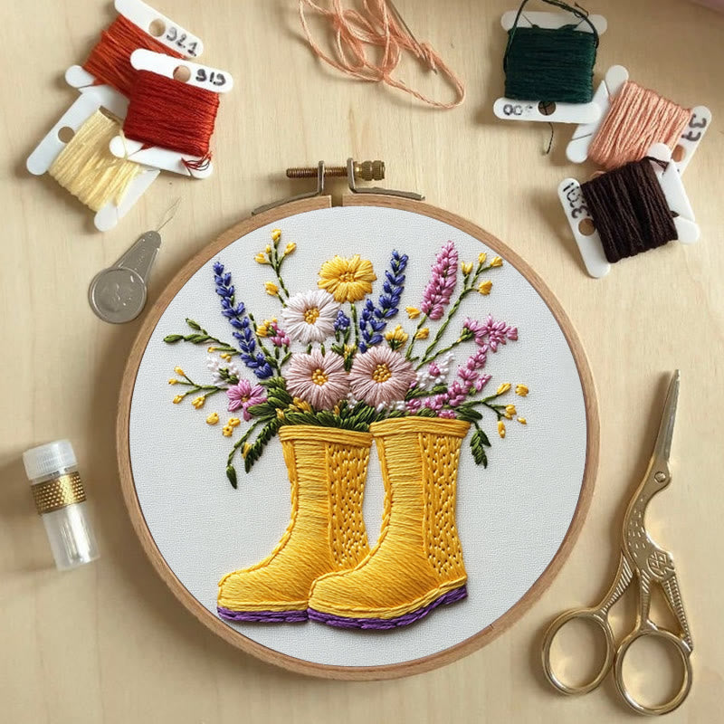 Rubbyoo Embroidery Kit - Boots of Bloom | For Craft Lover  DIY Craft Kits - image 3