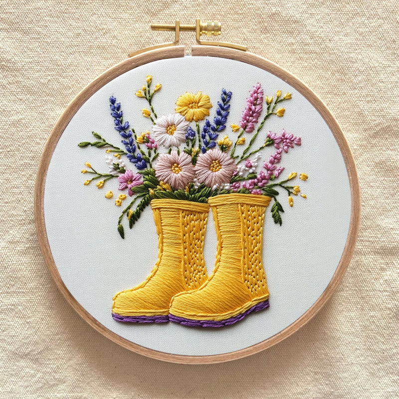 Rubbyoo Embroidery Kit - Boots of Bloom | For Craft Lover  DIY Craft Kits - image 8