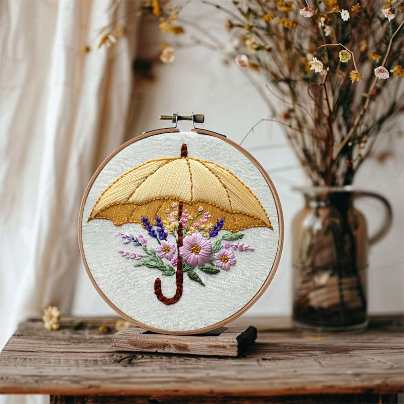Rubbyoo Embroidery Kit - Floral Umbrella | Diy Craft Kits  For Beginners - image 1