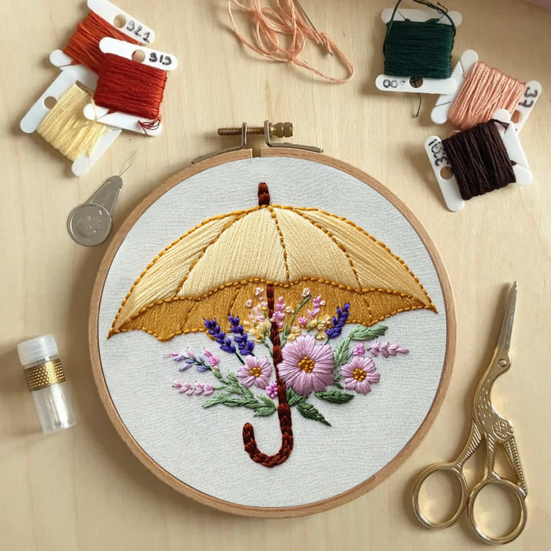 Rubbyoo Embroidery Kit - Floral Umbrella | Diy Craft Kits  For Beginners - image 4