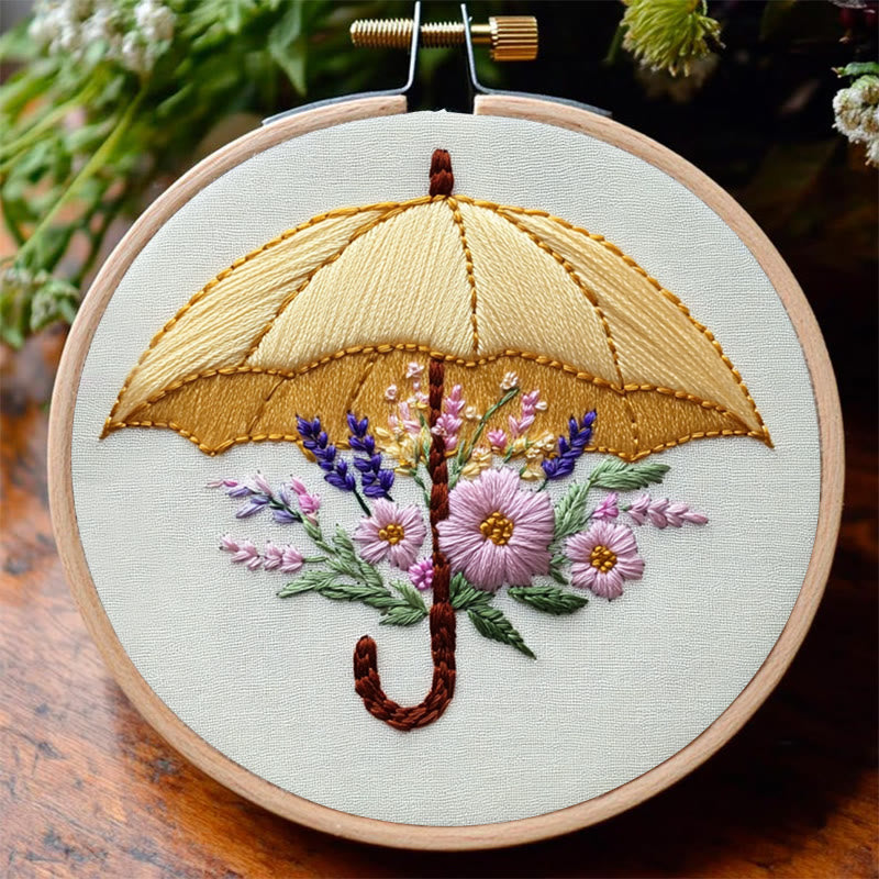 Rubbyoo Embroidery Kit - Floral Umbrella | Diy Craft Kits  For Beginners - image 2