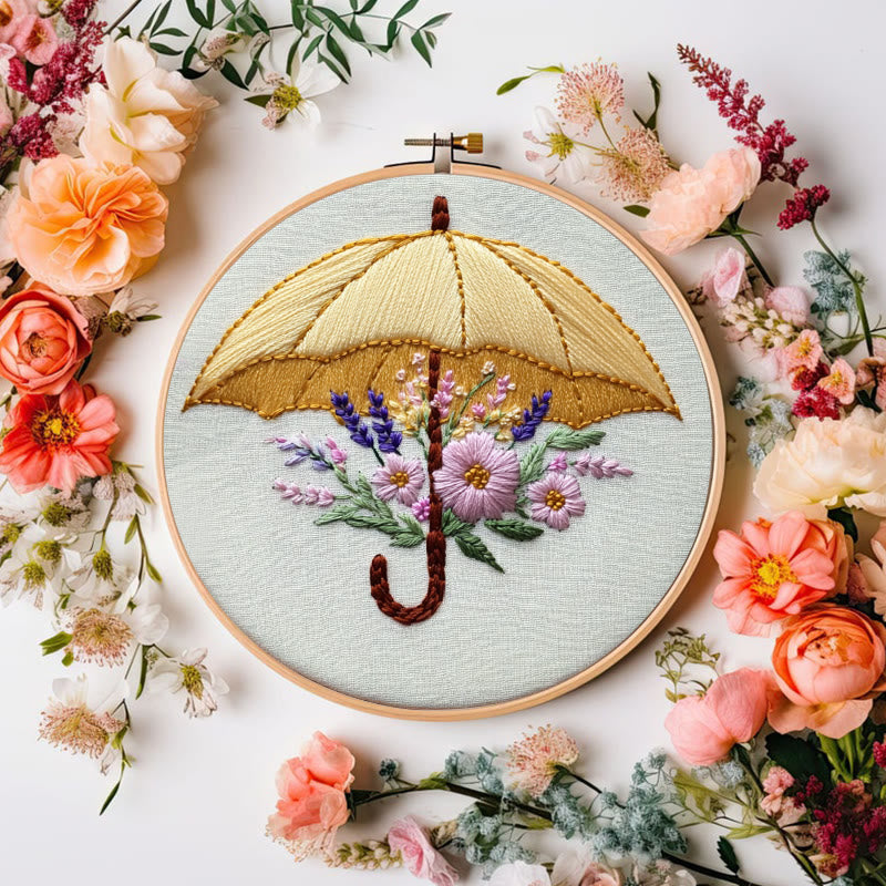 Rubbyoo Embroidery Kit - Floral Umbrella | Diy Craft Kits  For Beginners - image 6