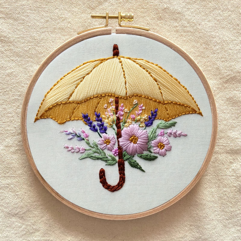 Rubbyoo Embroidery Kit - Floral Umbrella | Diy Craft Kits  For Beginners - image 8