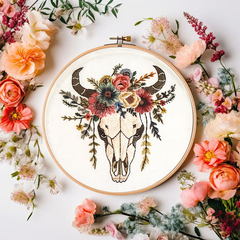 Rubbyoo Embroidery Kit - Floral Skull | Hand Stitch  Wall Decor - image 6