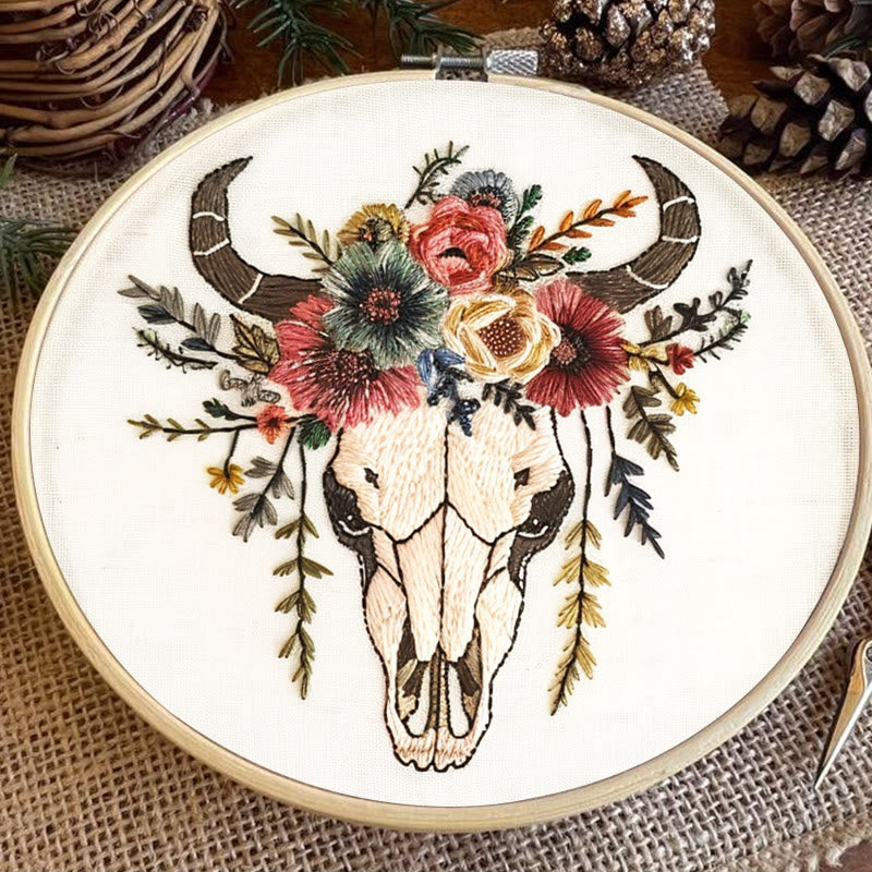 Rubbyoo Embroidery Kit - Floral Skull | Hand Stitch  Wall Decor - image 7