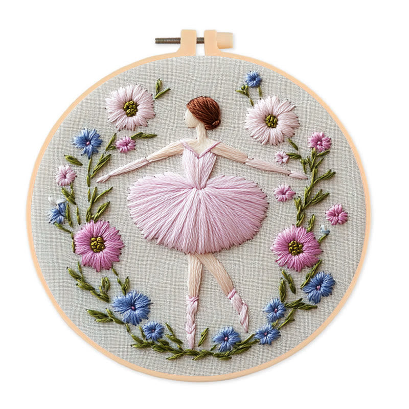 Rubbyoo Embroidery Kit - Ballet Blooms | Diy Kit For Women  Starter kit - 20*20cm - image 0