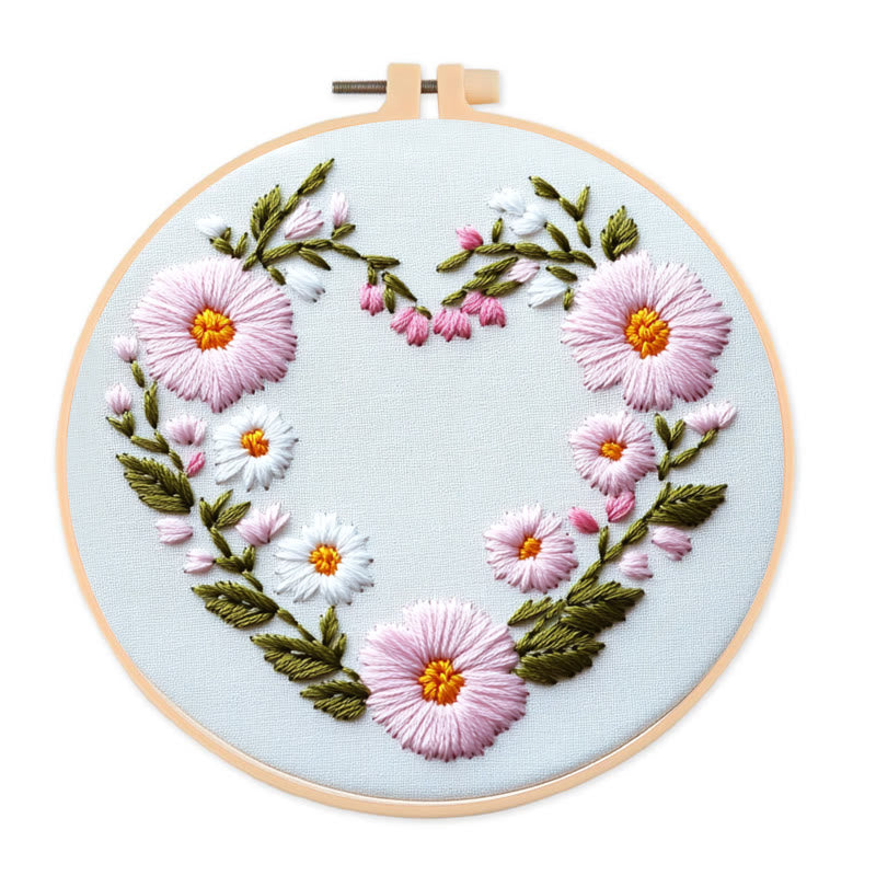 Rubbyoo Embroidery Kit - Floral Embrace | Easy Embroidery Kit for Beginners - 20*20cm - image 0