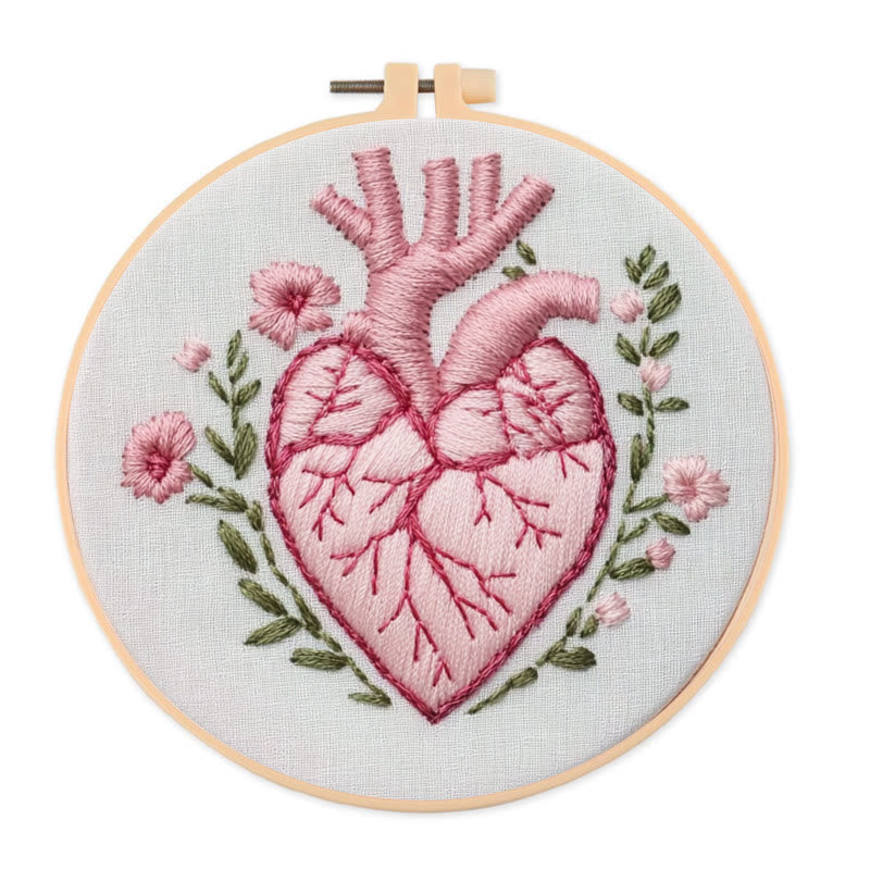 Rubbyoo Embroidery Kit - Heartfelt Bloom | Cozy Crafts Diy Kit For Women - 20*20cm - image 0