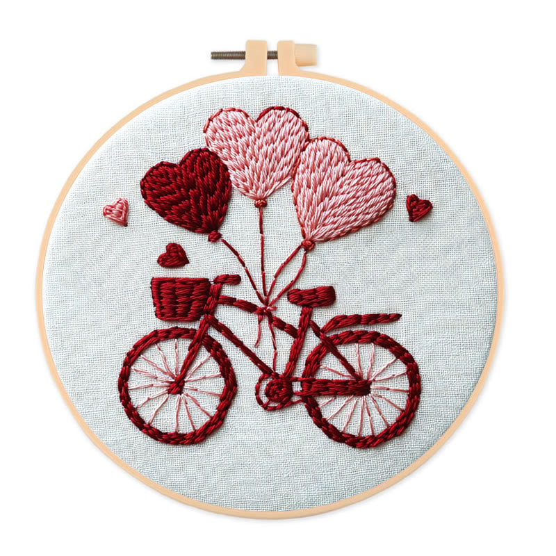 Rubbyoo Embroidery Kit - Love On Wheels | Diy Craft Kits Starter Kit - 20*20cm - image 0