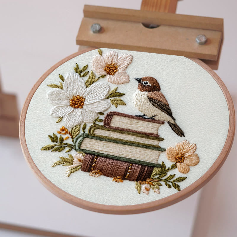 Rubbyoo Embroidery Kit - Bird on the Bookshelf | For Craft Lover  Starter kit - image 5