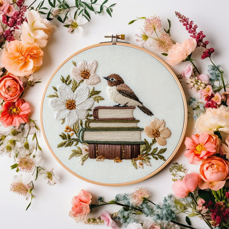 Rubbyoo Embroidery Kit - Bird on the Bookshelf | For Craft Lover  Starter kit - image 7