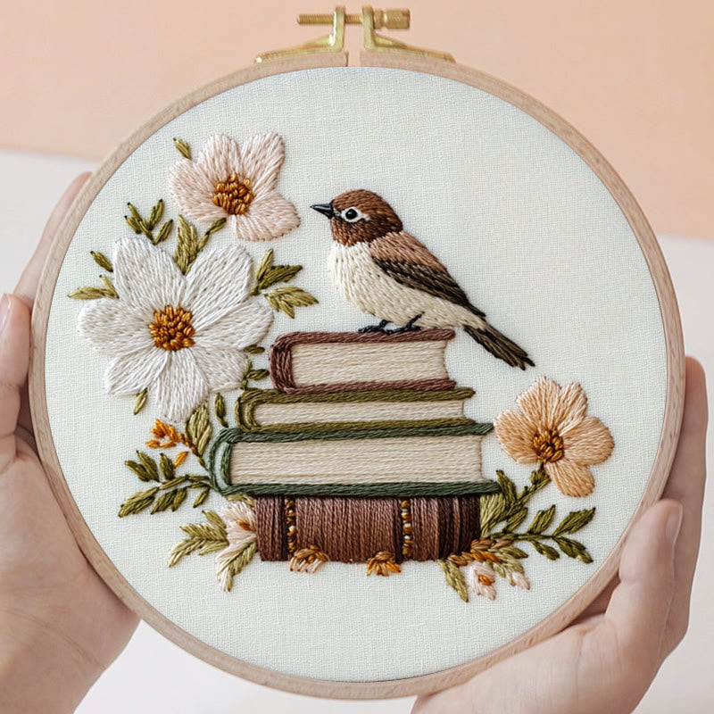 Rubbyoo Embroidery Kit - Bird on the Bookshelf | For Craft Lover  Starter kit - image 3