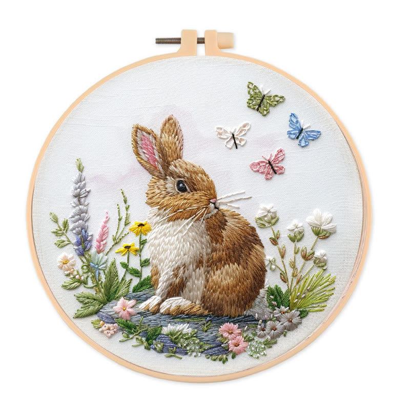 Rubbyoo Embroidery Kit - Bunny's Garden | Holiday Needlework Gift  Hand Stitch - 20*20cm - image 0