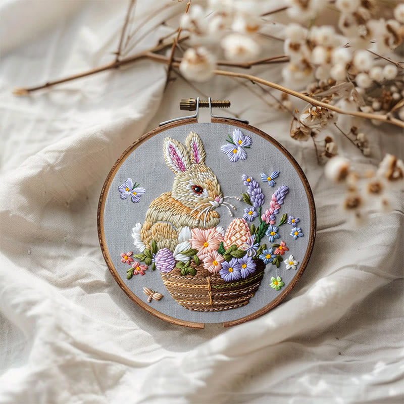 Rubbyoo Embroidery Kit - Easter Bunny's Basket  | Holiday Needlework Gift  Hand Stitch - image 3
