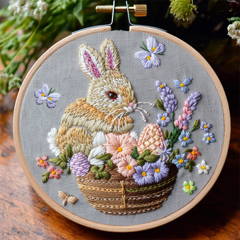 Rubbyoo Embroidery Kit - Easter Bunny's Basket  | Holiday Needlework Gift  Hand Stitch - image 6
