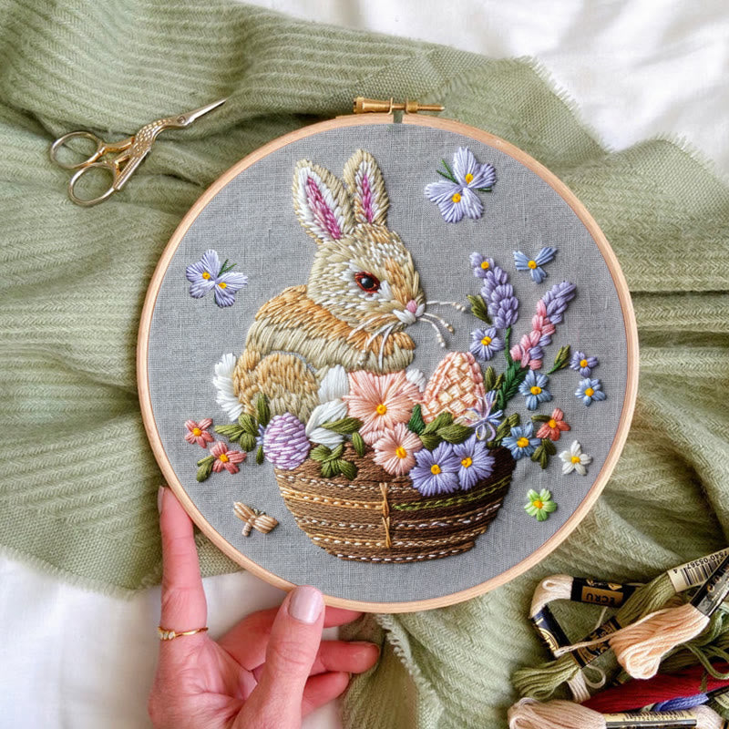 Rubbyoo Embroidery Kit - Easter Bunny's Basket  | Holiday Needlework Gift  Hand Stitch - image 4