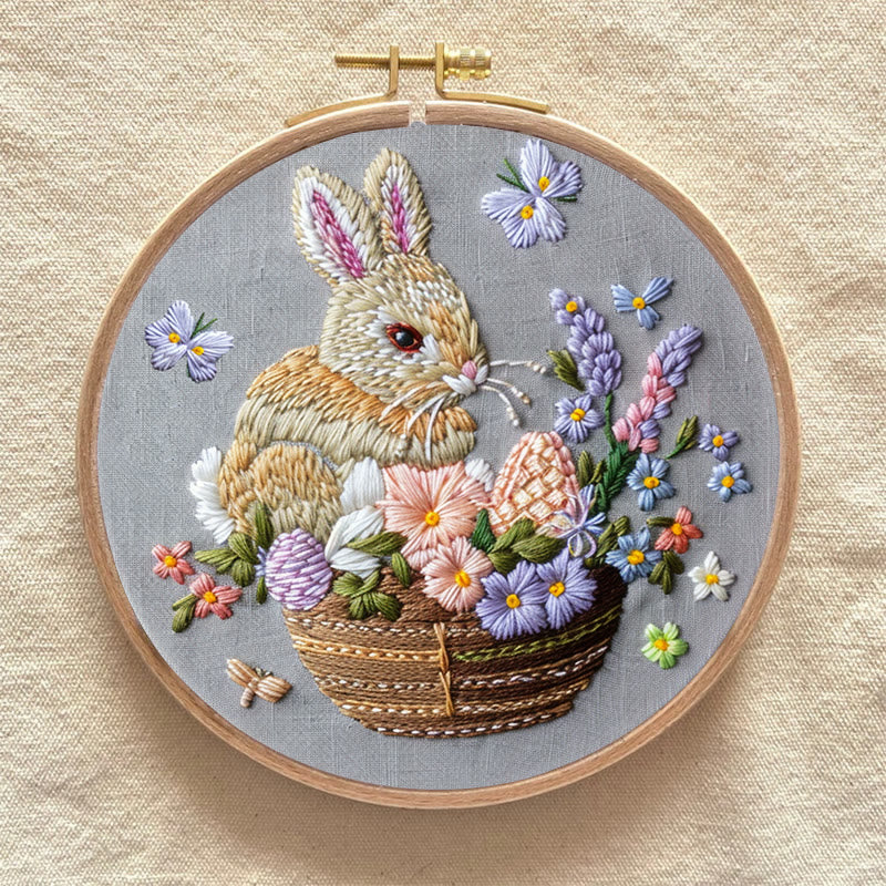 Rubbyoo Embroidery Kit - Easter Bunny's Basket  | Holiday Needlework Gift  Hand Stitch - image 8