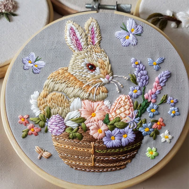 Rubbyoo Embroidery Kit - Easter Bunny's Basket  | Holiday Needlework Gift  Hand Stitch - image 5