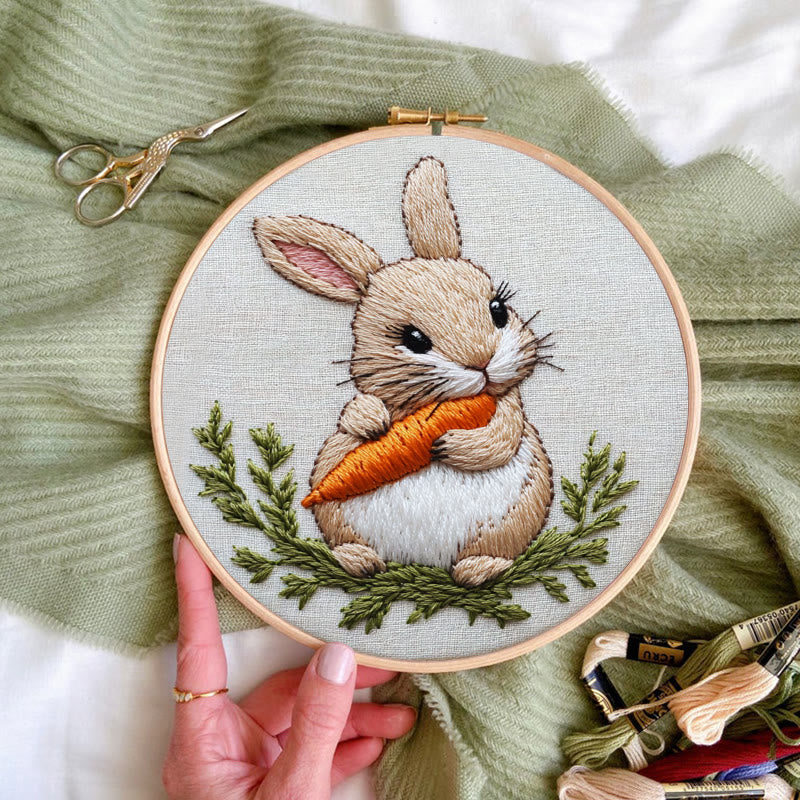 Rubbyoo Embroidery Kit - Carrot Snack | Holiday Needlework Gift  Hand Stitch - image 2