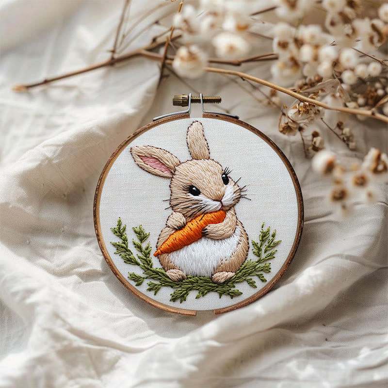 Rubbyoo Embroidery Kit - Carrot Snack | Holiday Needlework Gift  Hand Stitch - image 3
