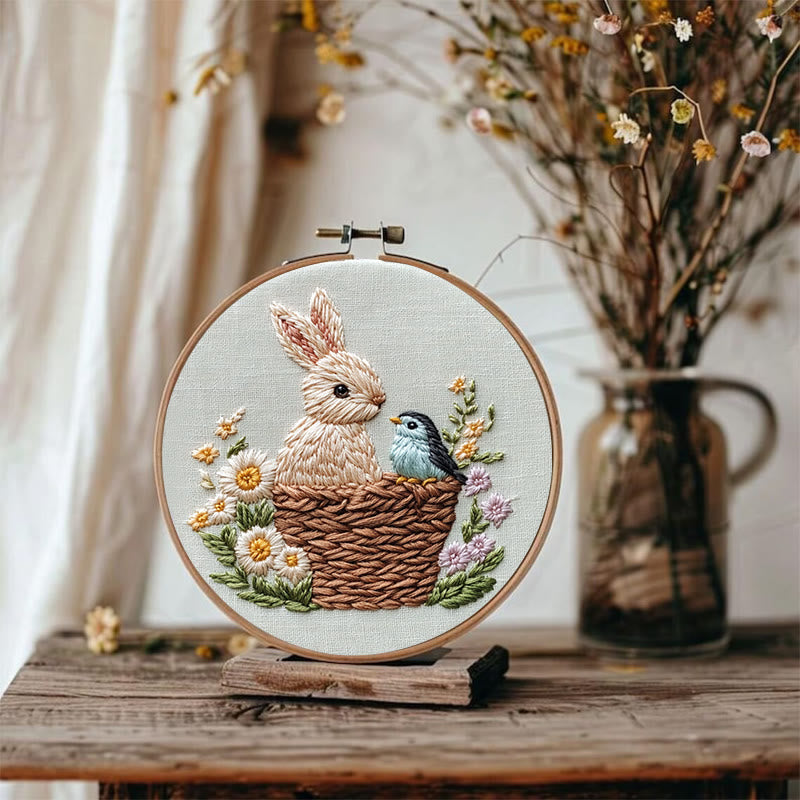 Rubbyoo Embroidery Kit -Bunny and Bird | Holiday Needlework Gift  DIY Craft Kits - image 1