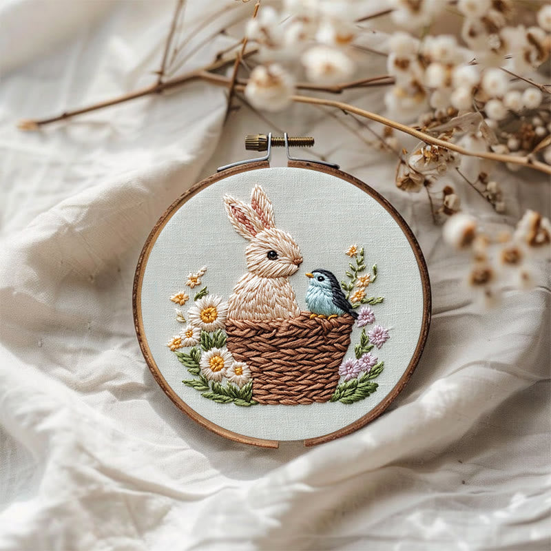 Rubbyoo Embroidery Kit -Bunny and Bird | Holiday Needlework Gift  DIY Craft Kits - image 3