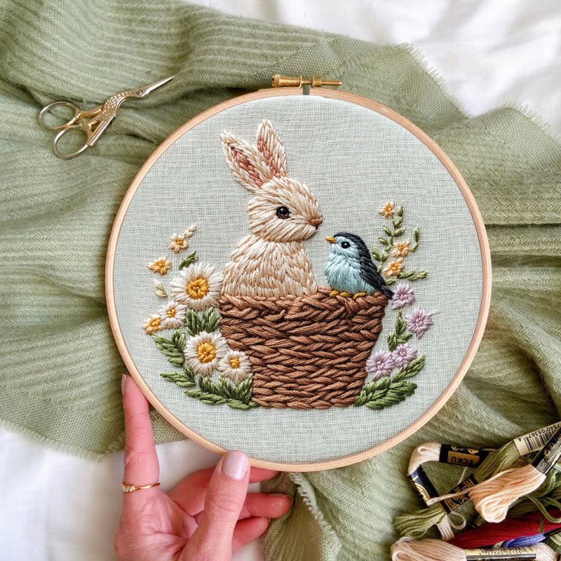 Rubbyoo Embroidery Kit -Bunny and Bird | Holiday Needlework Gift  DIY Craft Kits - image 6