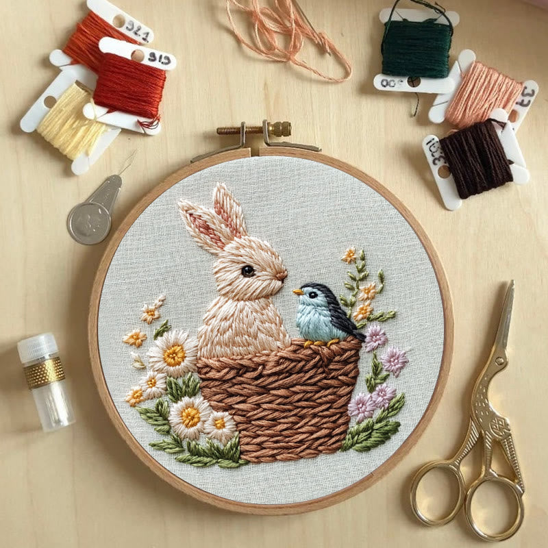 Rubbyoo Embroidery Kit -Bunny and Bird | Holiday Needlework Gift  DIY Craft Kits - image 2