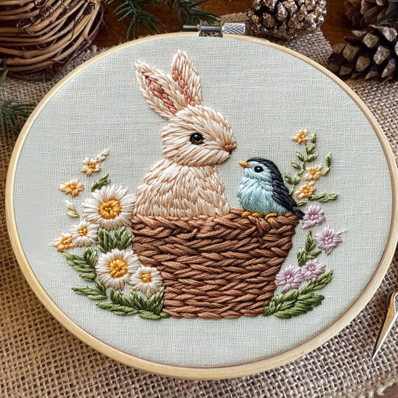 Rubbyoo Embroidery Kit -Bunny and Bird | Holiday Needlework Gift  DIY Craft Kits - image 7