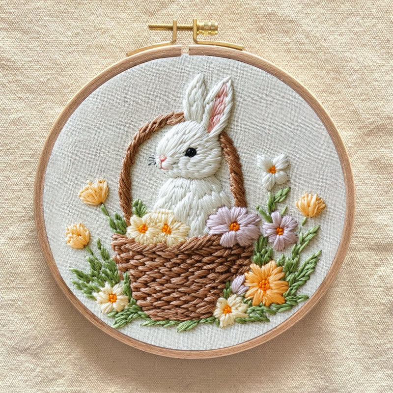 Rubbyoo Embroidery Kit -Bunny's Bloom | Holiday Needlework Gift  DIY Craft Kits - image 8