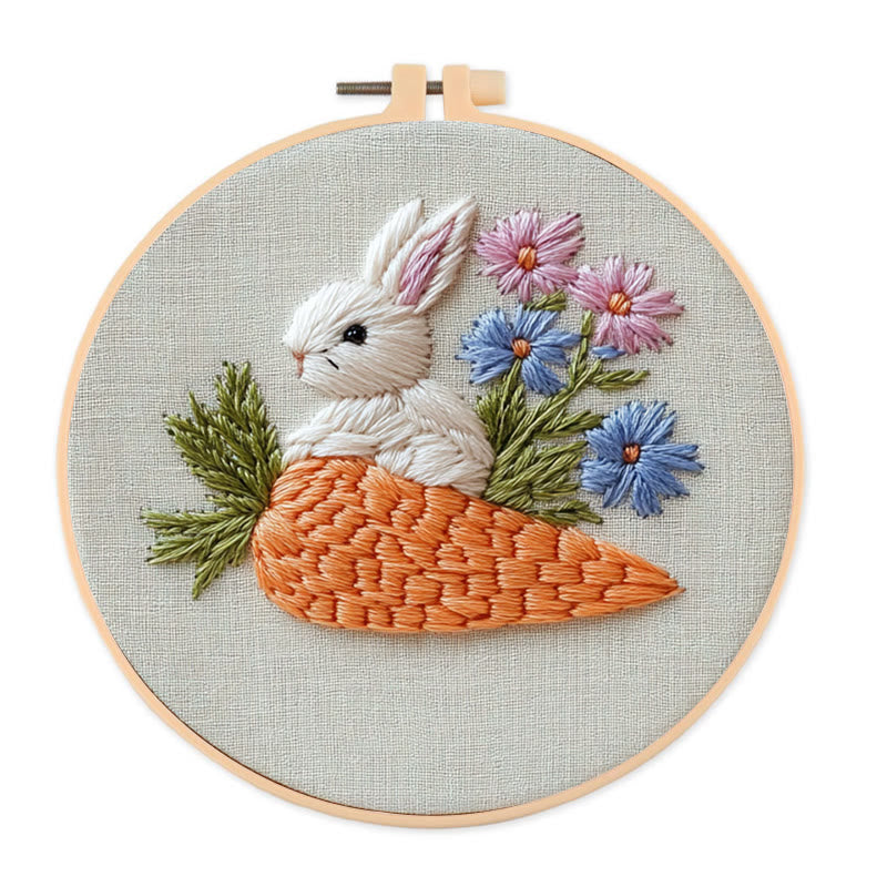 Rubbyoo Embroidery Kit -Carrot Nest | Holiday Needlework Gift  For Craft Lover - 20*20cm - image 0