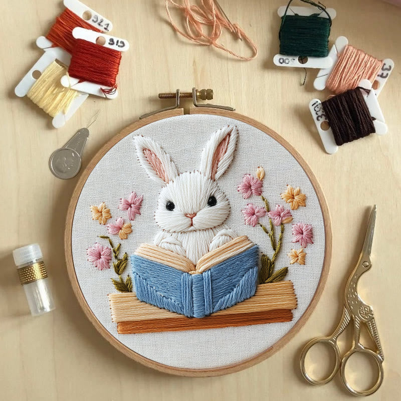 Rubbyoo Embroidery Kit - Bunny's Storytime | Holiday Needlework Gift  For Beginners - image 2