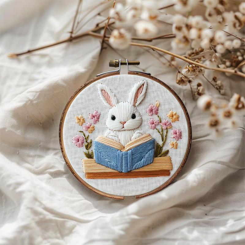 Rubbyoo Embroidery Kit - Bunny's Storytime | Holiday Needlework Gift  For Beginners - image 1