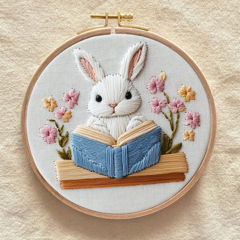 Rubbyoo Embroidery Kit - Bunny's Storytime | Holiday Needlework Gift  For Beginners - image 8