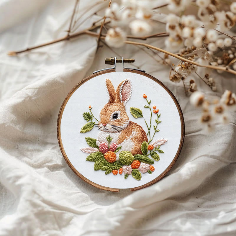 Rubbyoo Embroidery Kit -Floral Bunny | Holiday Needlework Gift  For Beginners - image 2