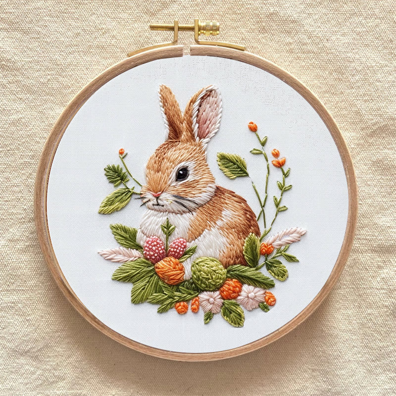 Rubbyoo Embroidery Kit -Floral Bunny | Holiday Needlework Gift  For Beginners - image 8
