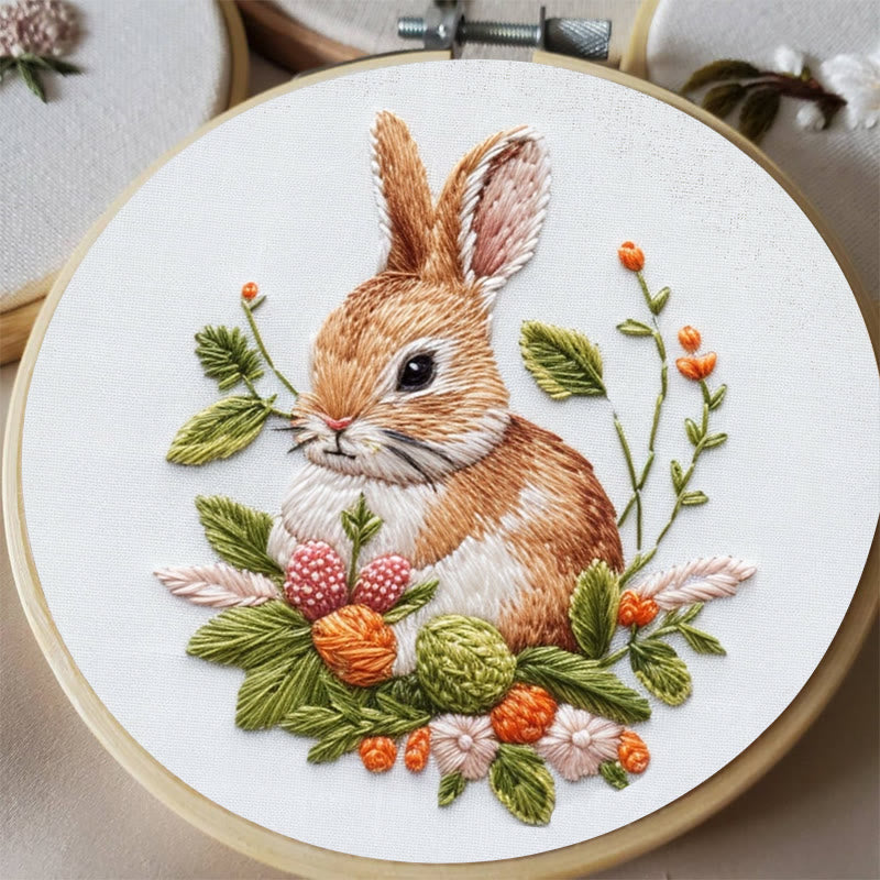 Rubbyoo Embroidery Kit -Floral Bunny | Holiday Needlework Gift  For Beginners - image 4