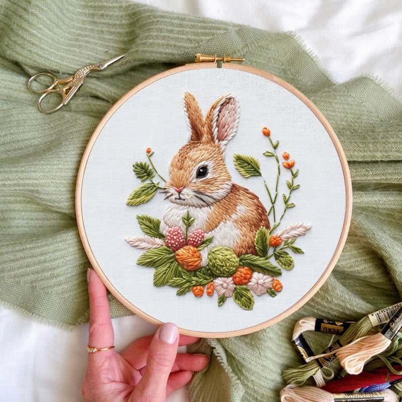 Rubbyoo Embroidery Kit -Floral Bunny | Holiday Needlework Gift  For Beginners - image 5